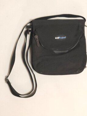 Vintage CD Projects CD Player Carrying Case Black Bag With Strap and CD Storage